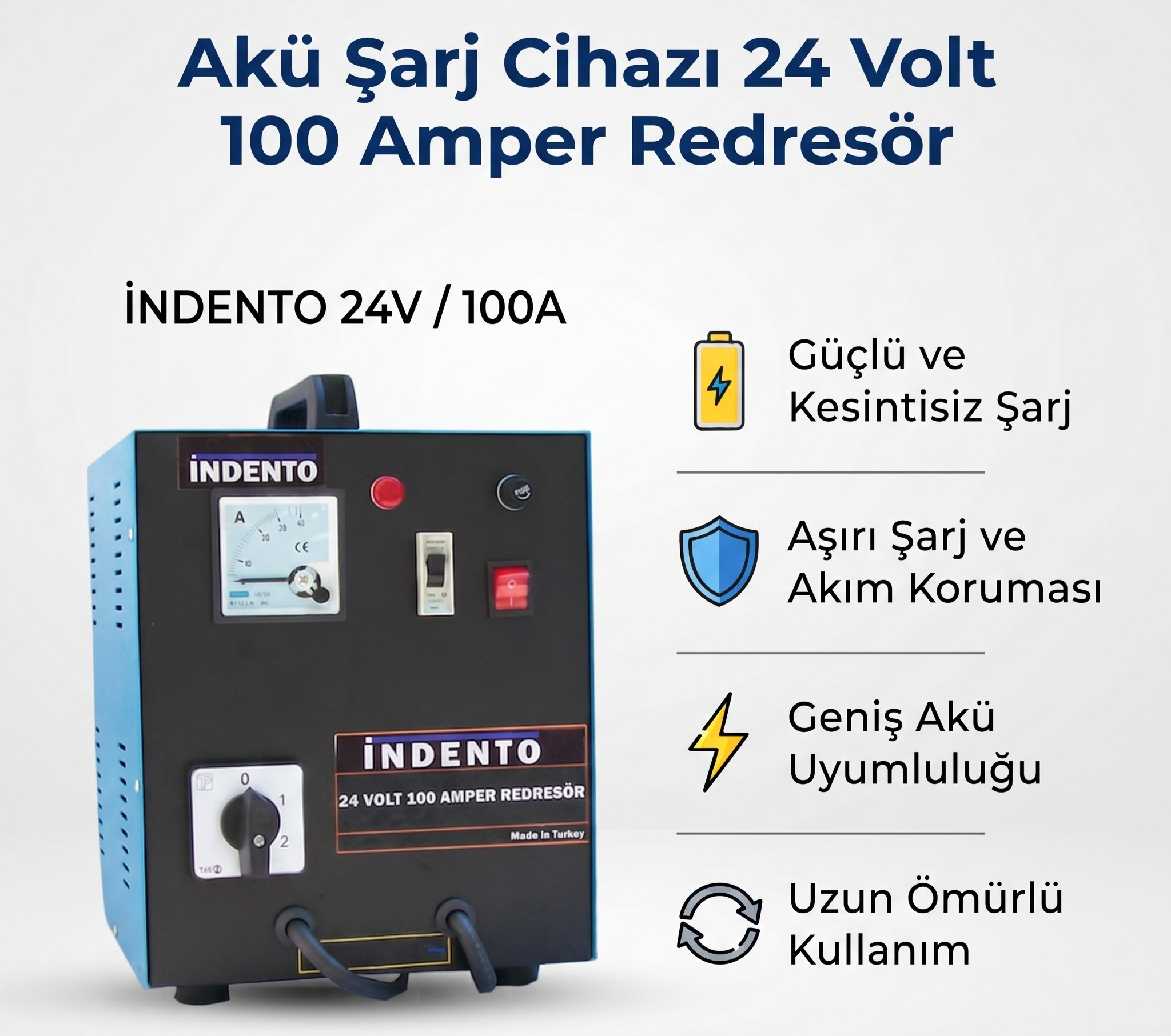  24 Volt 100 Amper Redresör (Akü Şarj Cihazı) - 530