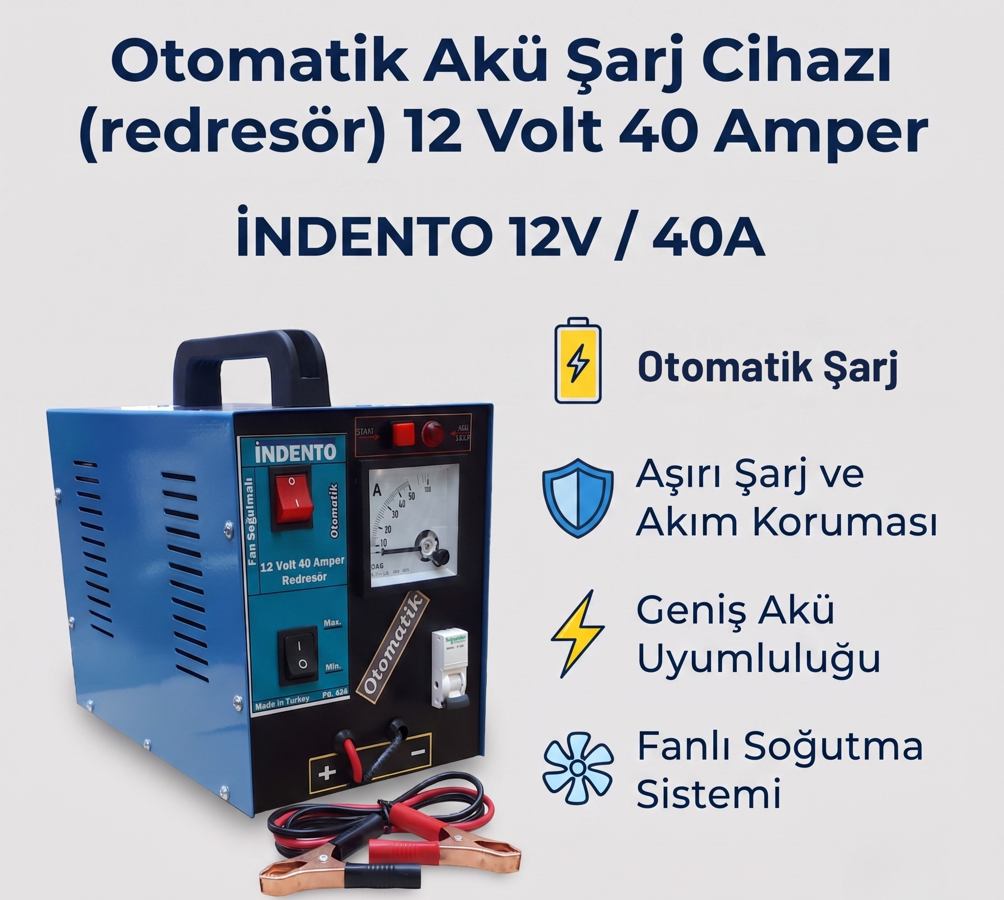 12 Volt 40 Amper Otomatik Redresör ( Akü Şarj Cihazı) - 609