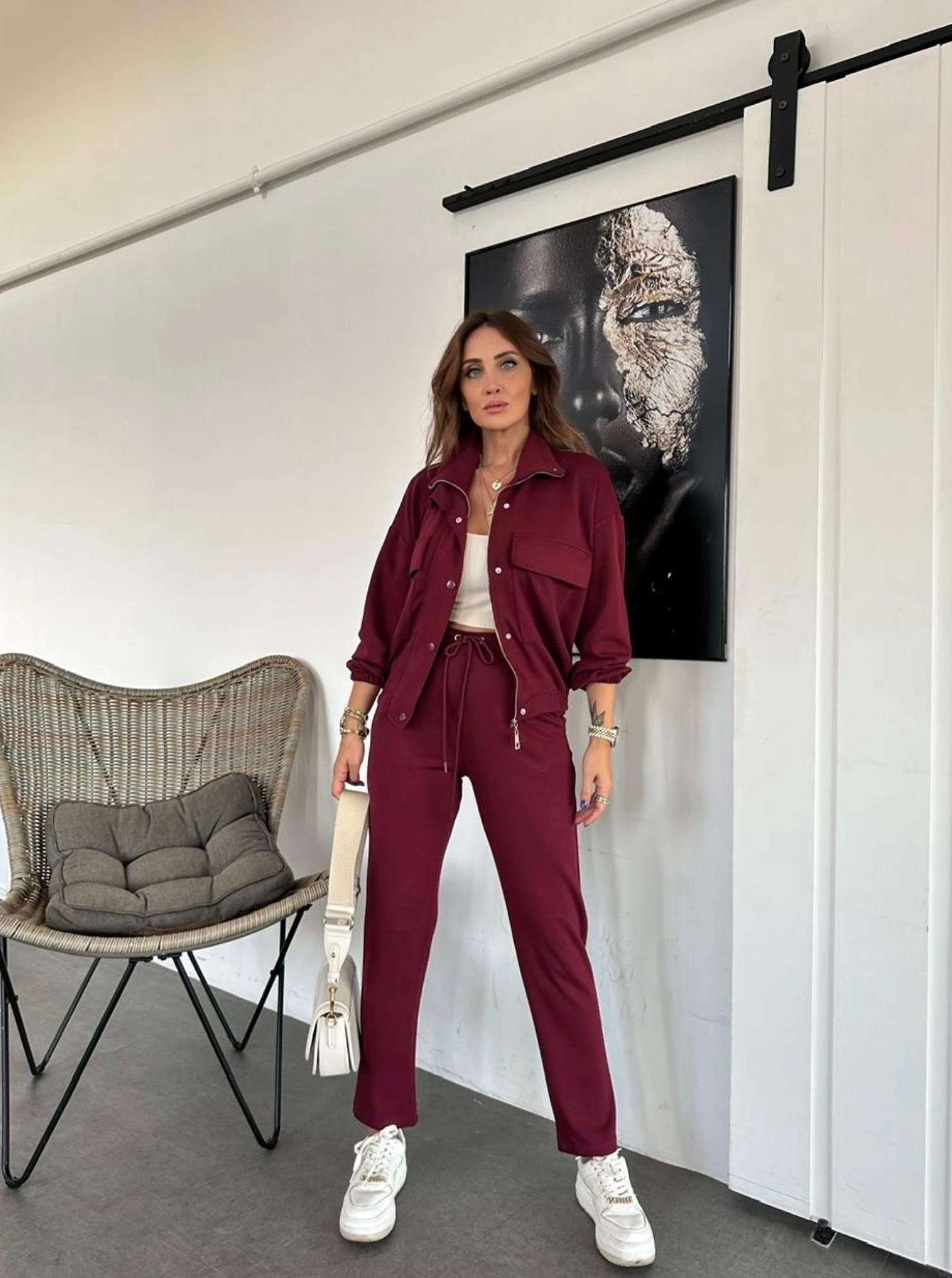 BORDO ALT ÜST MODAL KUMAŞ TAKIM Moda AkımıEşofman Takım