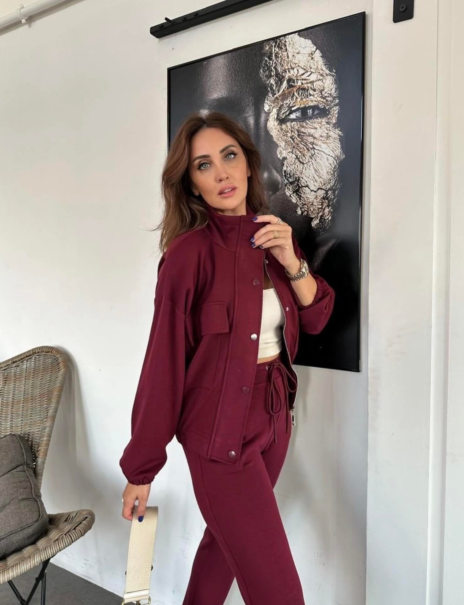 BORDO ALT ÜST MODAL KUMAŞ TAKIM Moda AkımıEşofman Takım
