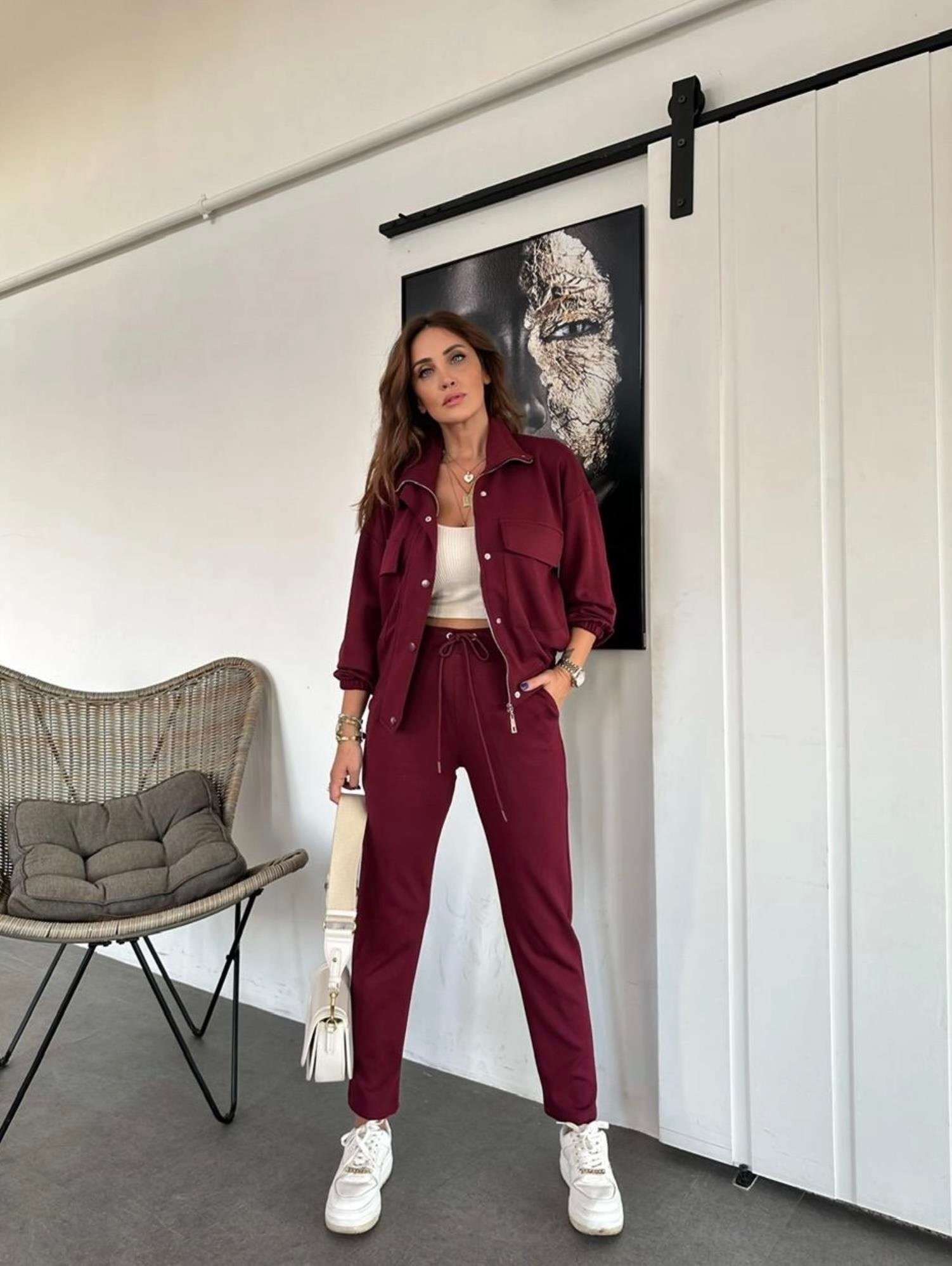 BORDO ALT ÜST MODAL KUMAŞ TAKIM Moda AkımıEşofman Takım