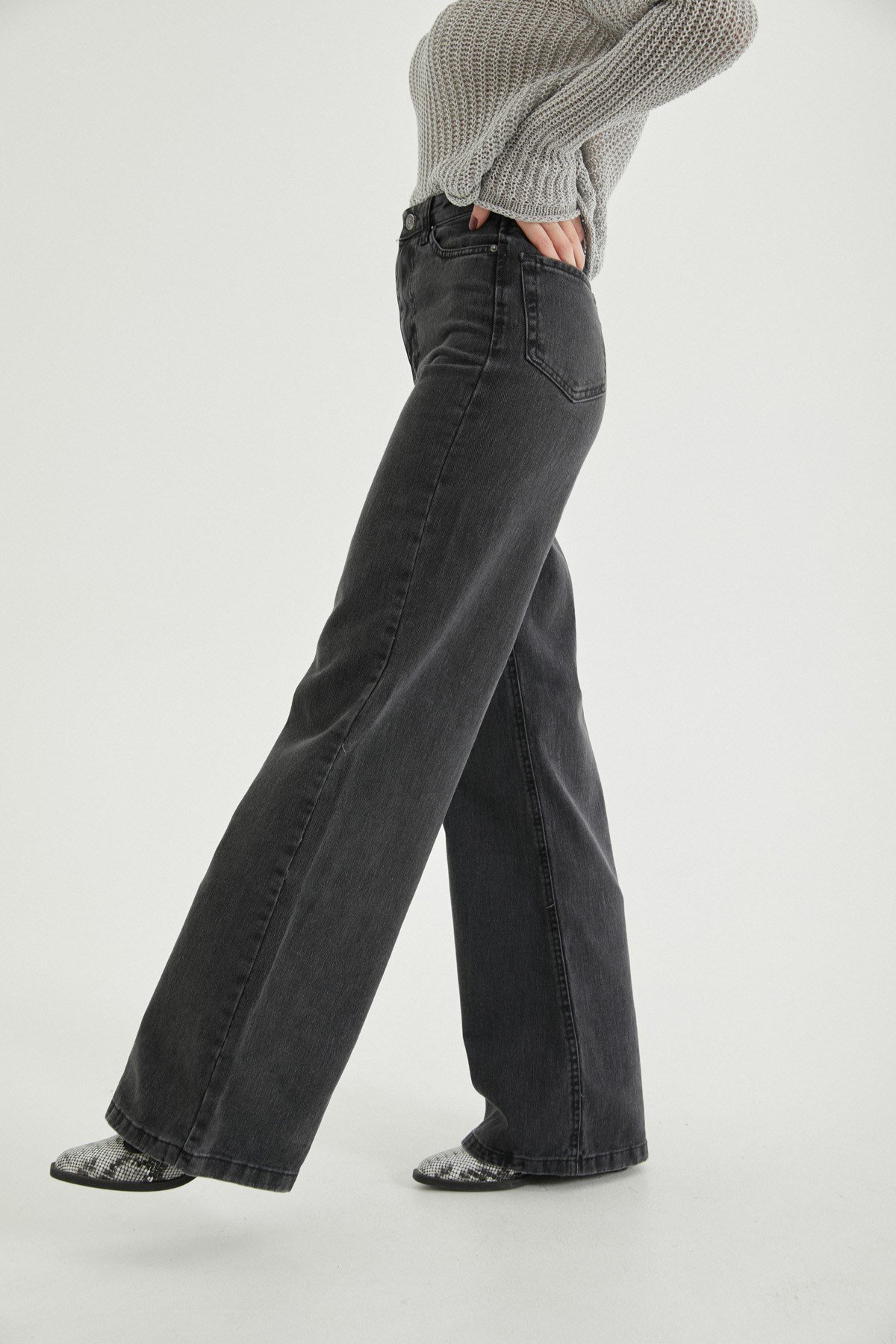 Fenix Füme Geniş Paça JeanModa AkımıJean