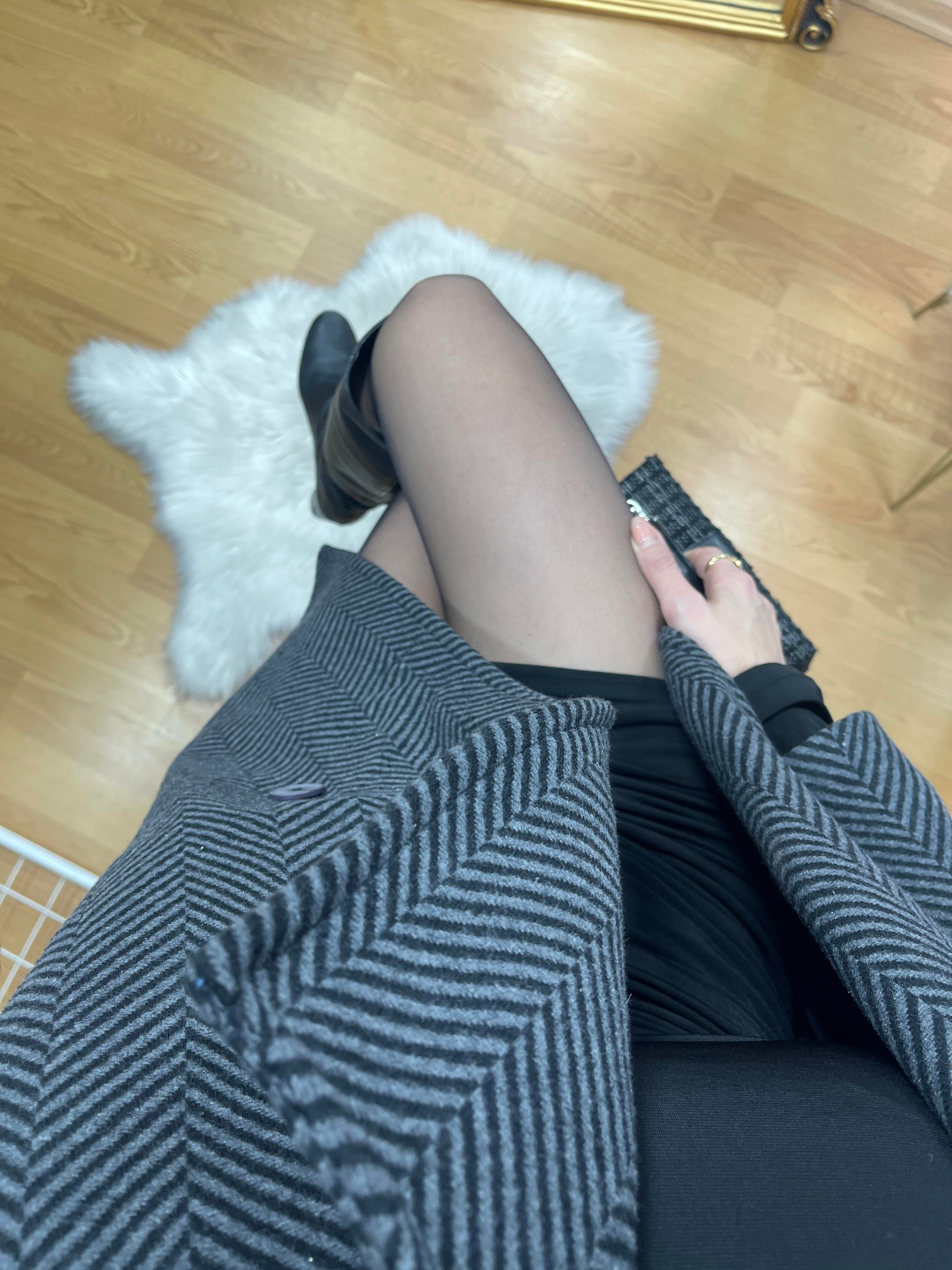 KADIN ANTRASIT KRUVAZE KABAN Moda AkımıKaban