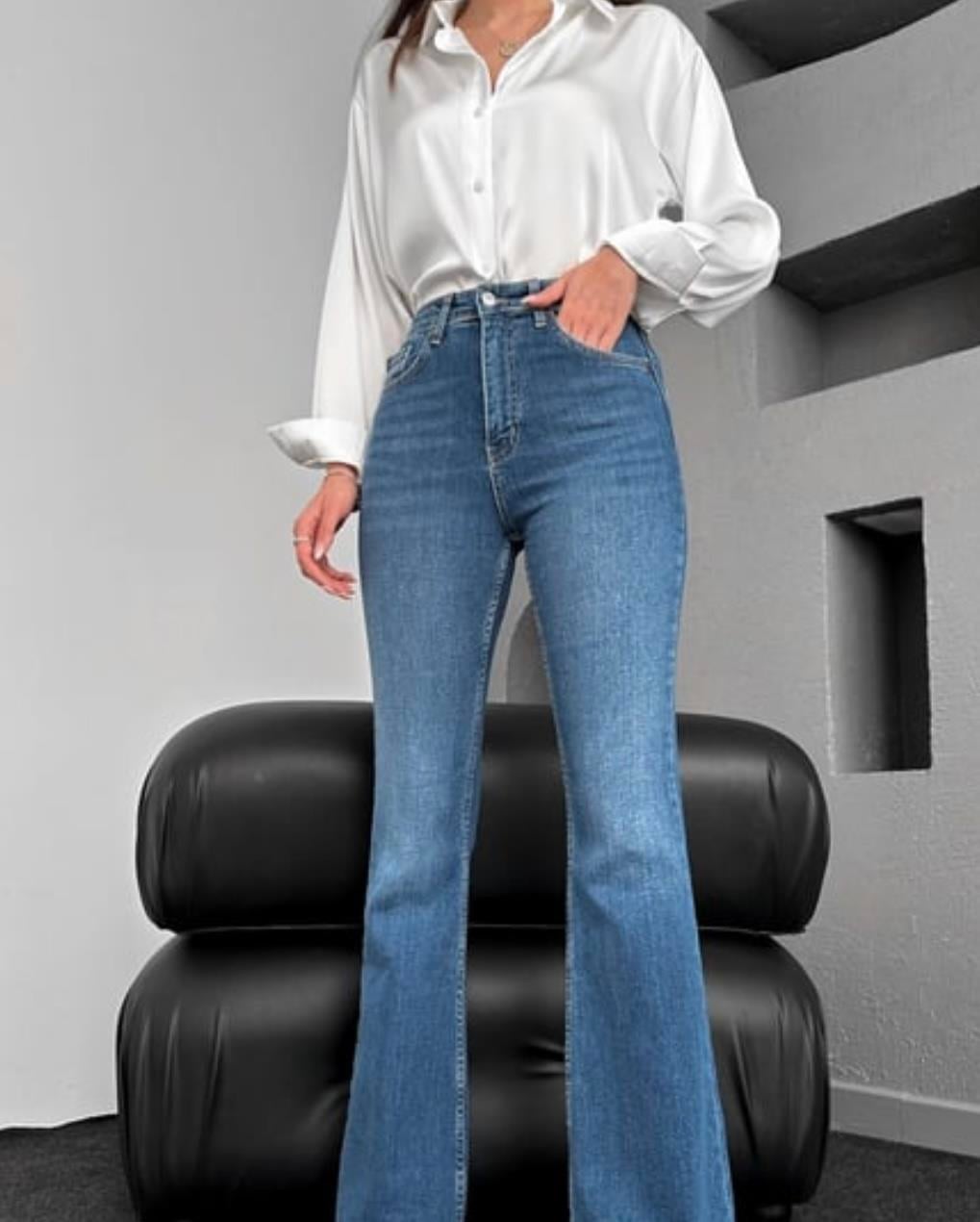 KADIN BLUE İSPANYOL PAÇA JEAN Moda AkımıJean