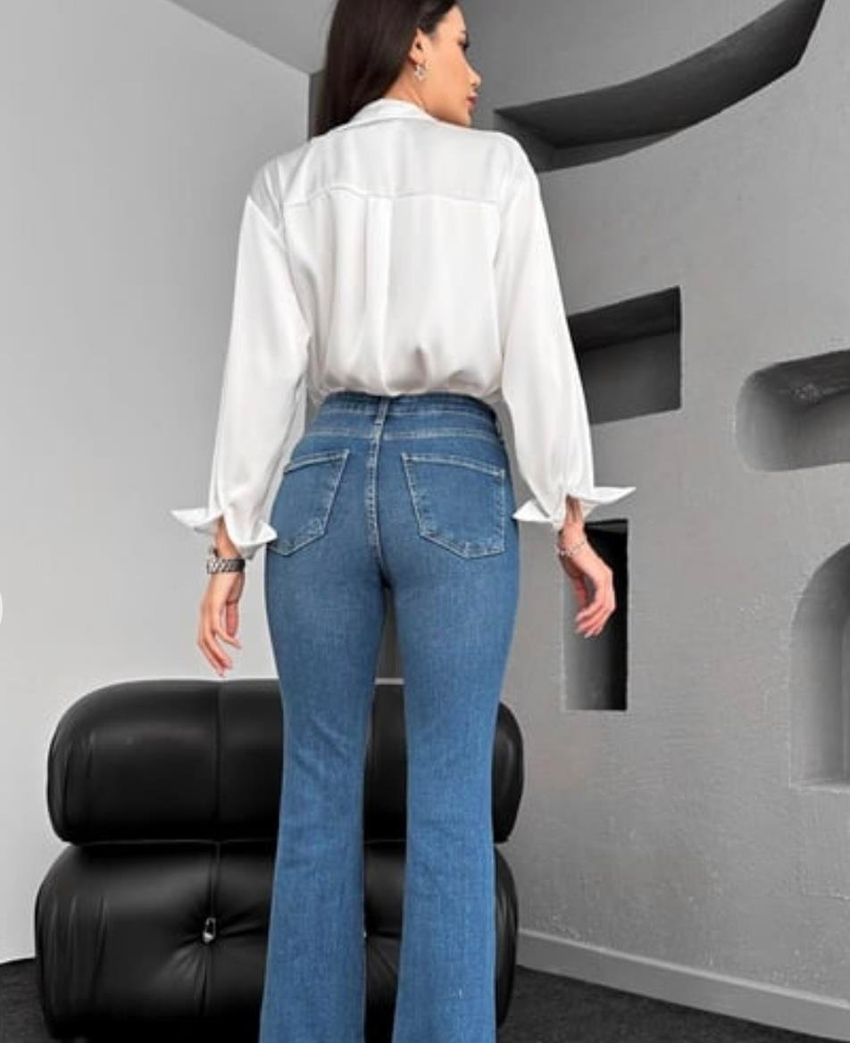 KADIN BLUE İSPANYOL PAÇA JEAN Moda AkımıJean