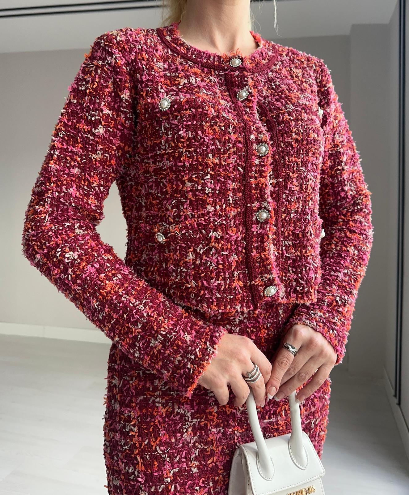 KADIN BORDO ETEK CEKET TAKIM Moda AkımıSet