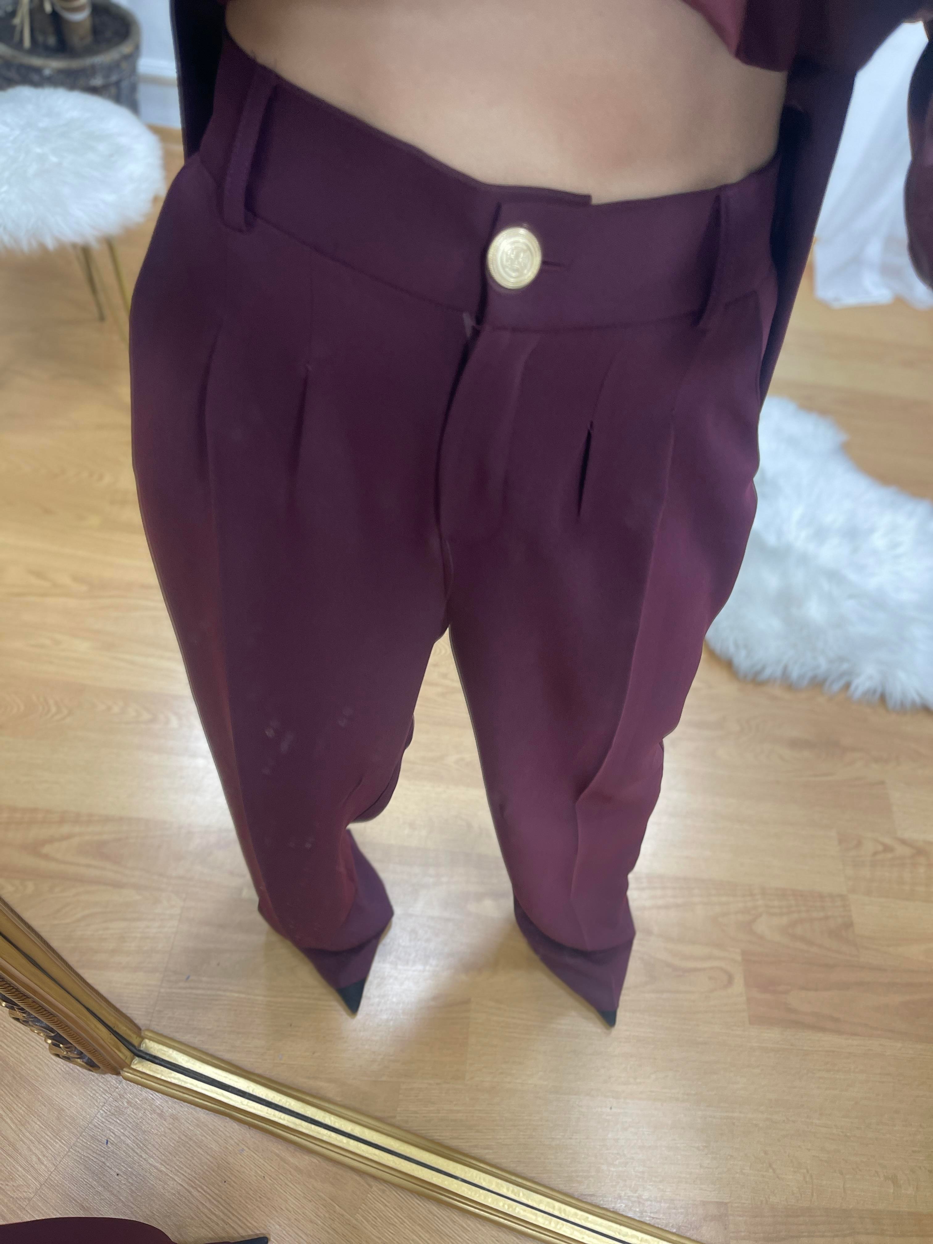 KADIN BORDO PANTOLON CEKET TAKIMModa AkımıSet