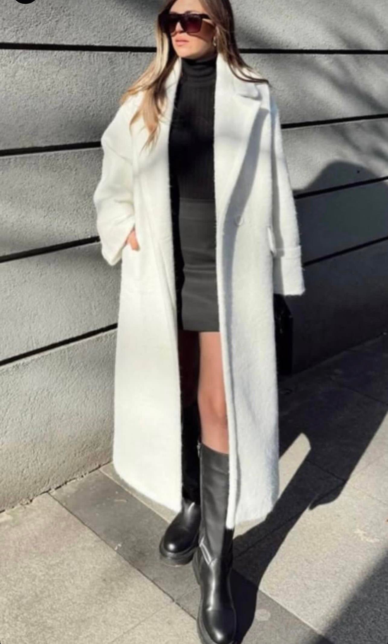 KADIN EKRU UZUN KABAN Moda AkımıKaban