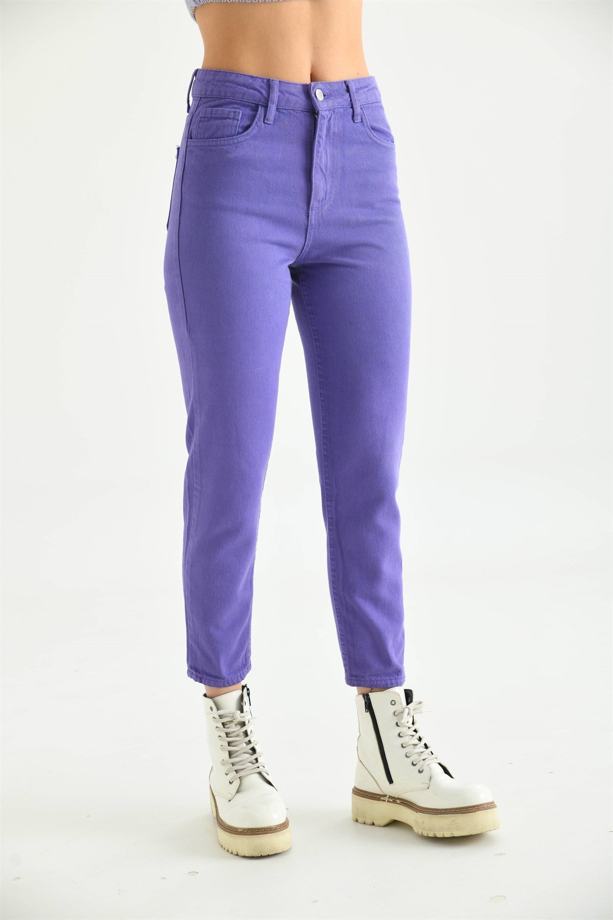 KADIN MOR MOM FİT JEAN Moda AkımıJean