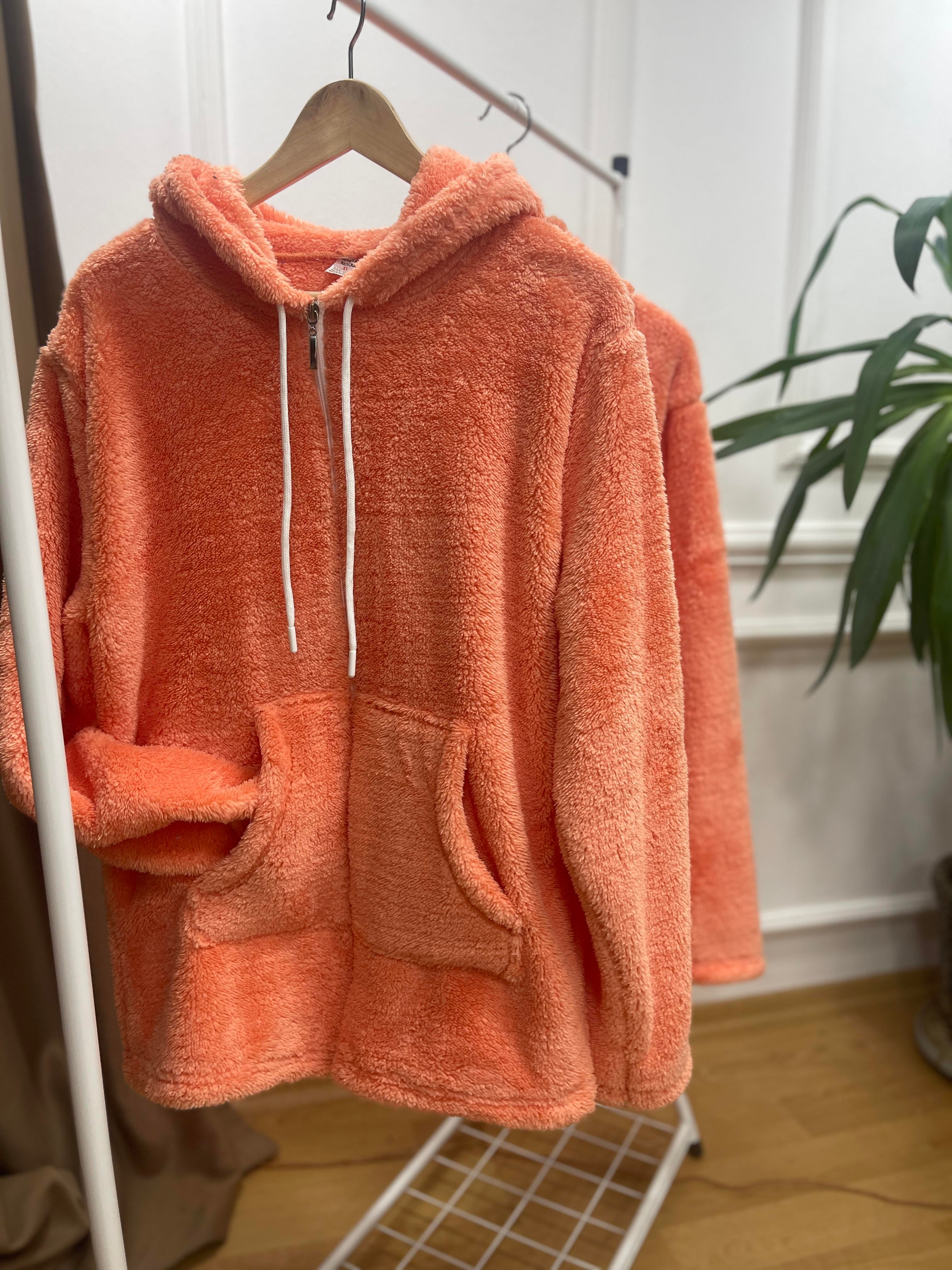 KADIN ORANGE PELUŞ HIRKA Moda AkımıHırka