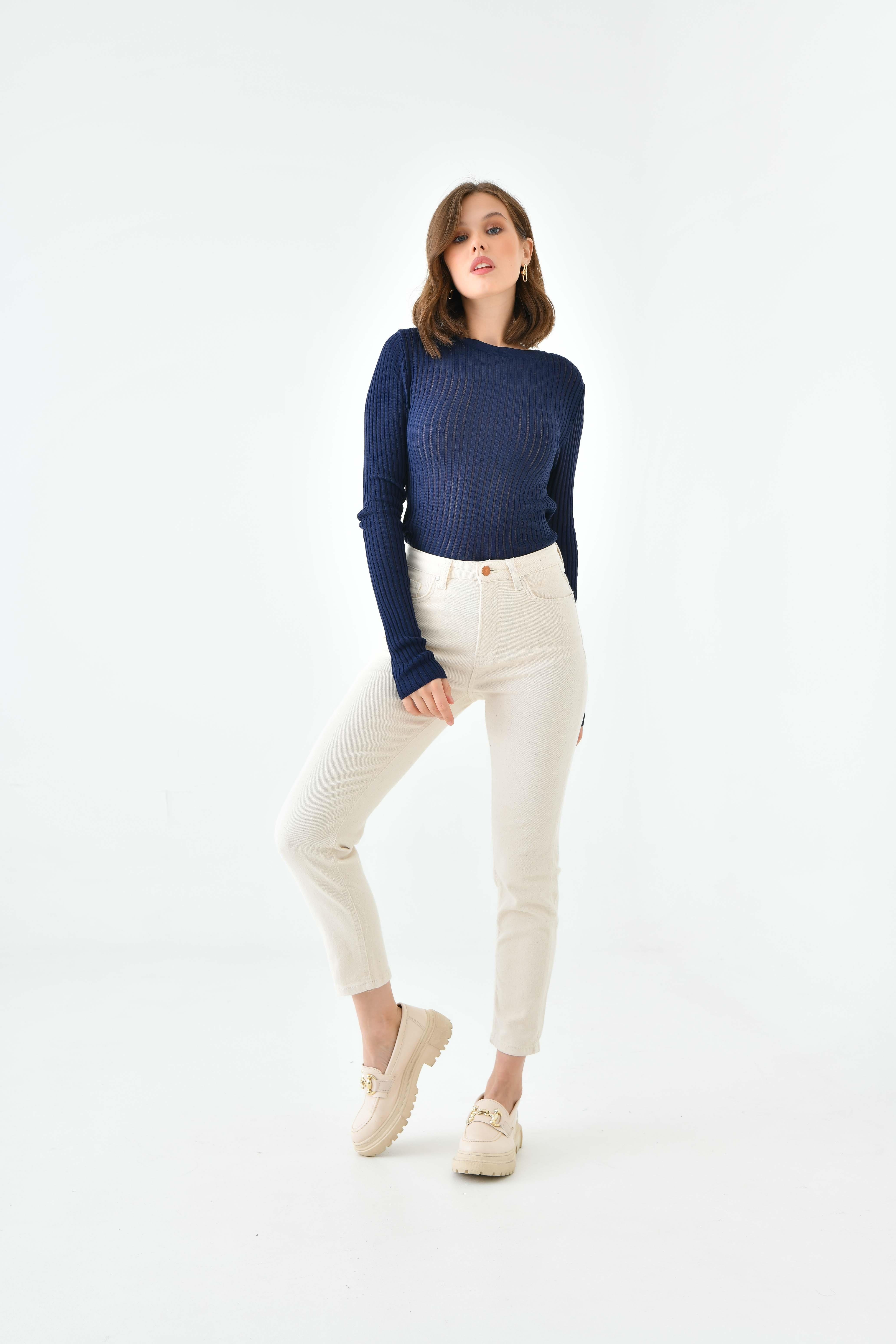 KADIN POWER LİKRALI EKRU JEANModa AkımıJean