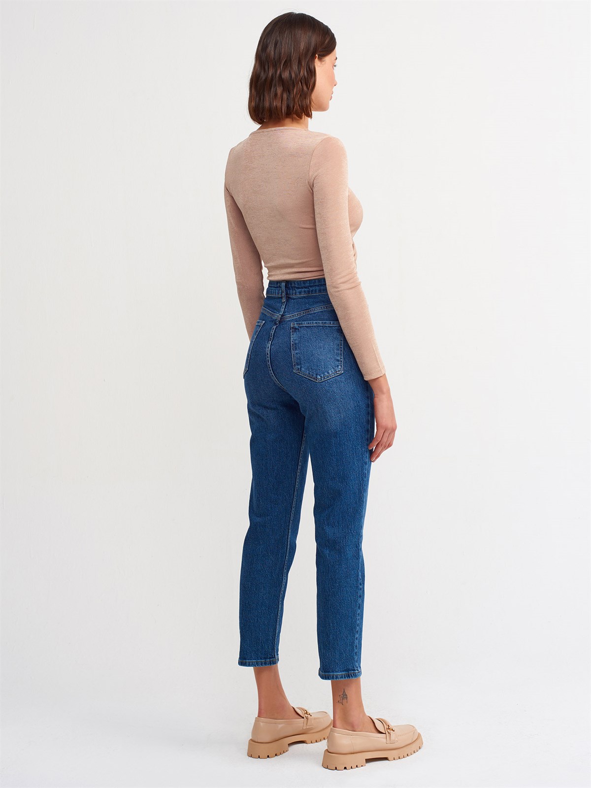 KLASİK MAVİ MOM JEAN Moda AkımıPantolon