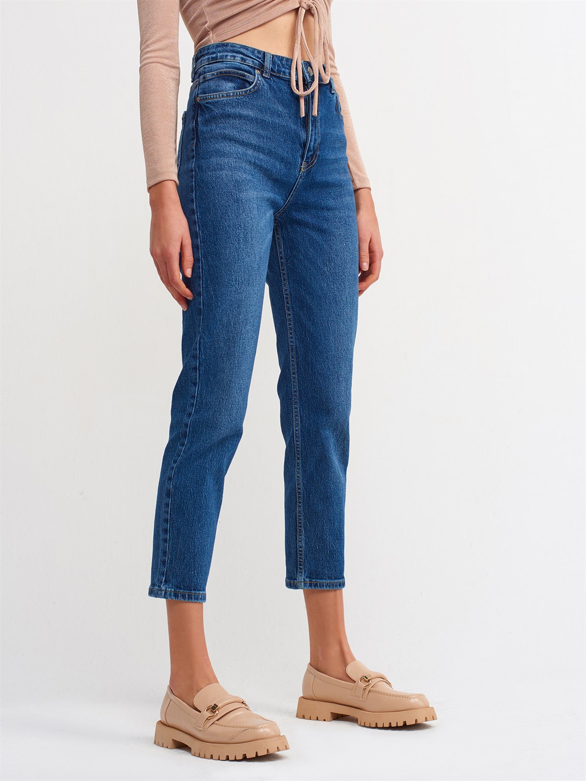 KLASİK MAVİ MOM JEAN Moda AkımıPantolon