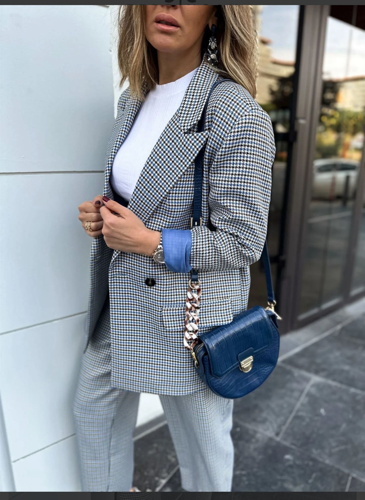 MAVİ  SATEN ASTARLI PÖTİKARELİ TAKIMModa AkımıSet