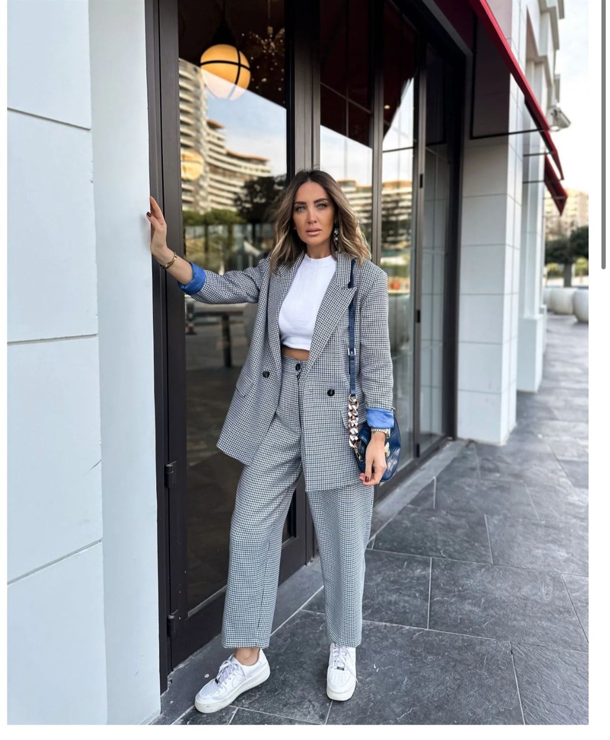 MAVİ  SATEN ASTARLI PÖTİKARELİ TAKIMModa AkımıSet