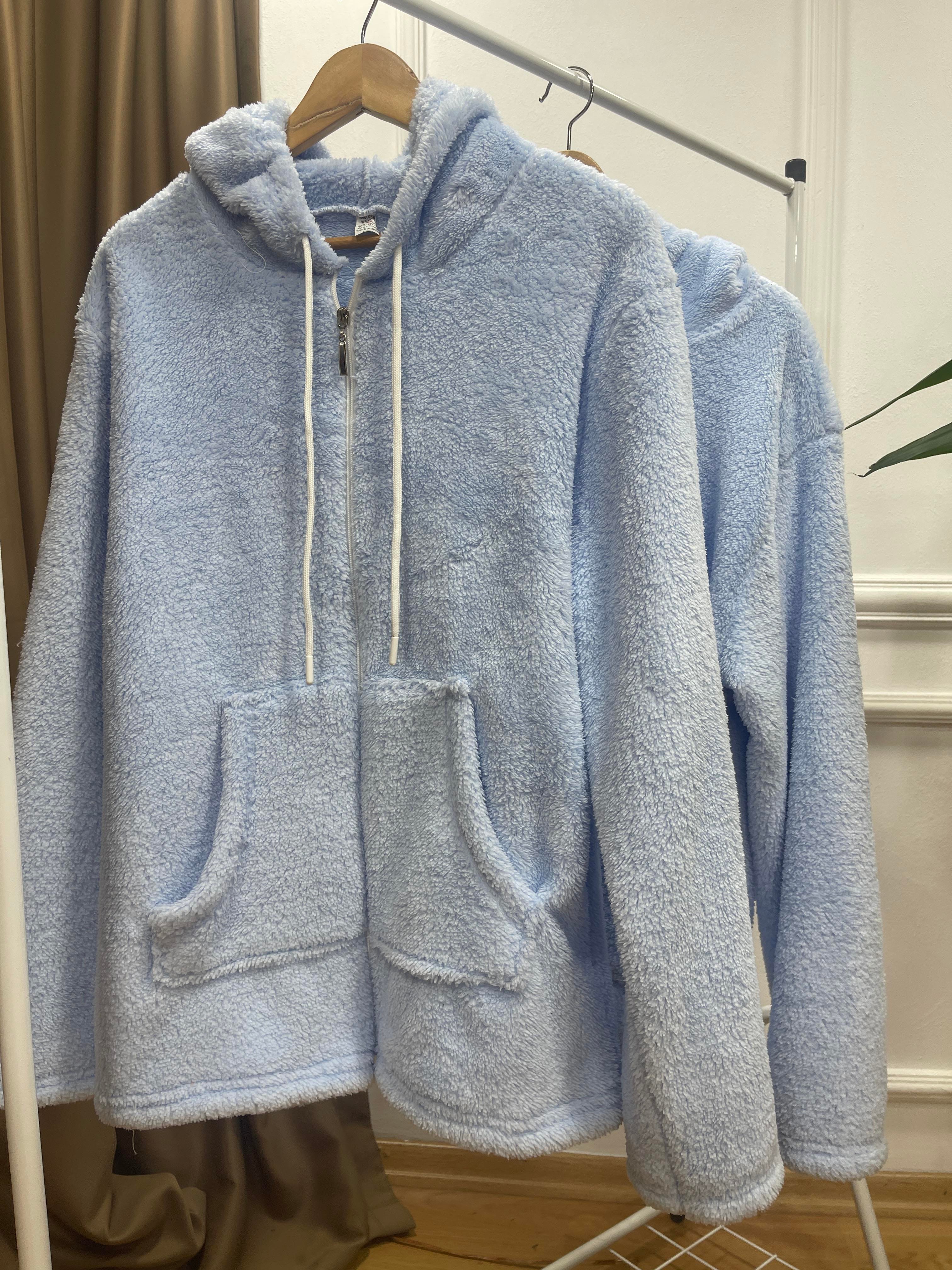 Unisex BEBE MAVİ PELUŞ HIRKA Moda AkımıHırka