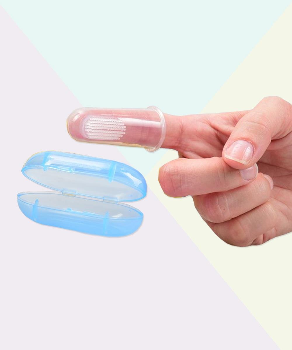 Bio Smile Smiley Baby Mavi Silikon Parmak Fırça 