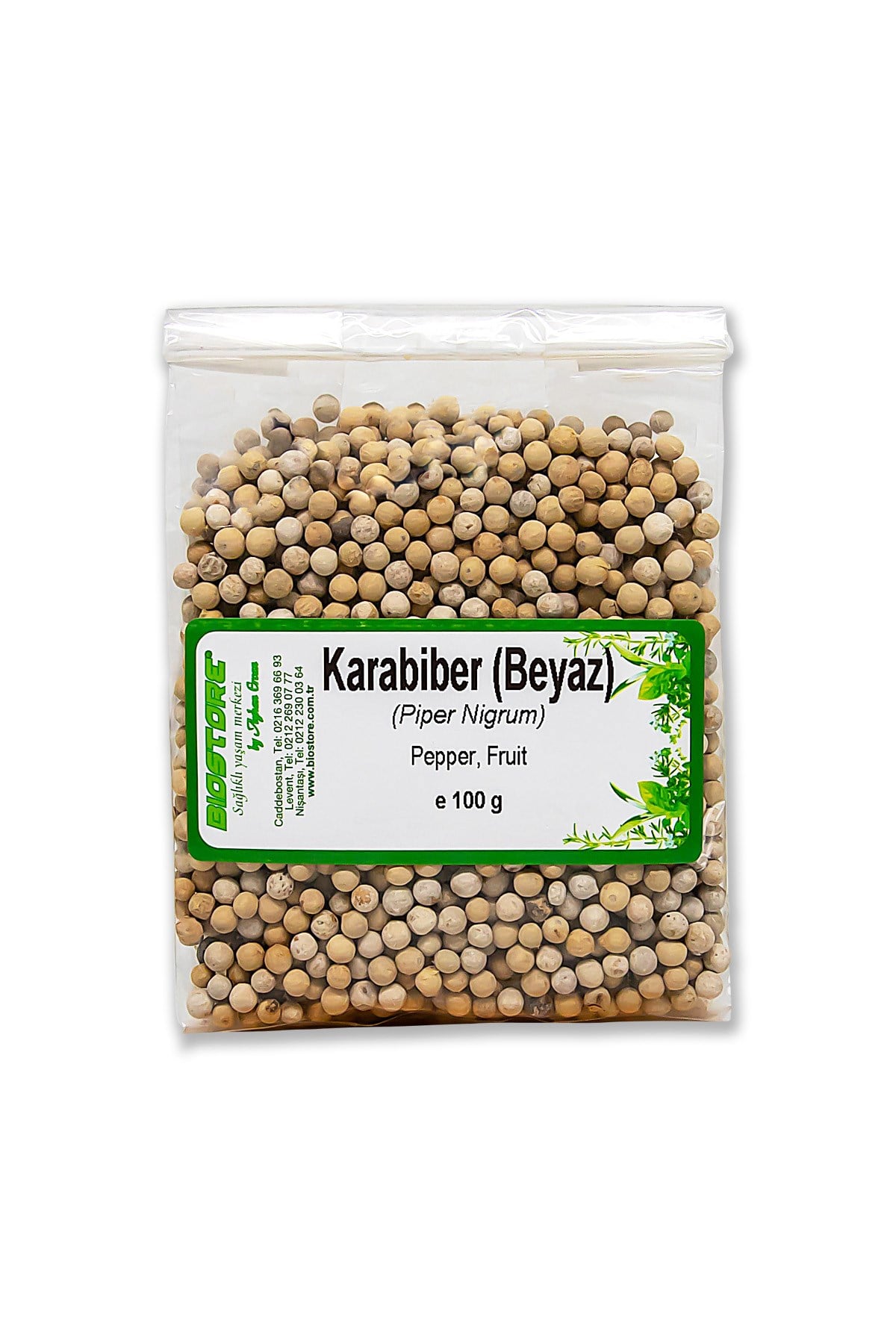 BIO STORE Karabiber - Beyaz Renkli (Akbiber) 100 g