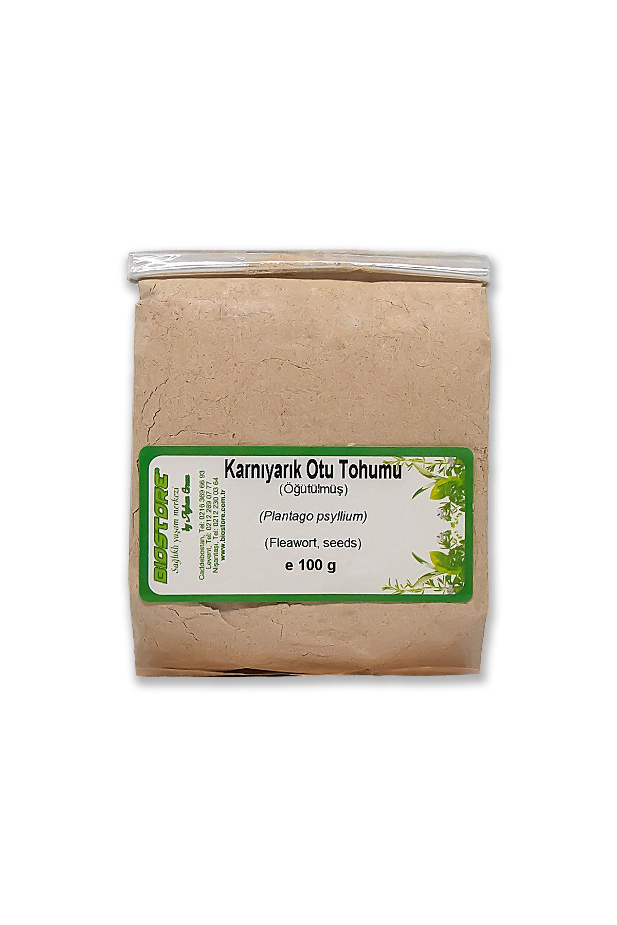 BIO STORE Karnıyarık Otu Tohumu (öğütülmüş)-Plantago psyllium 100g