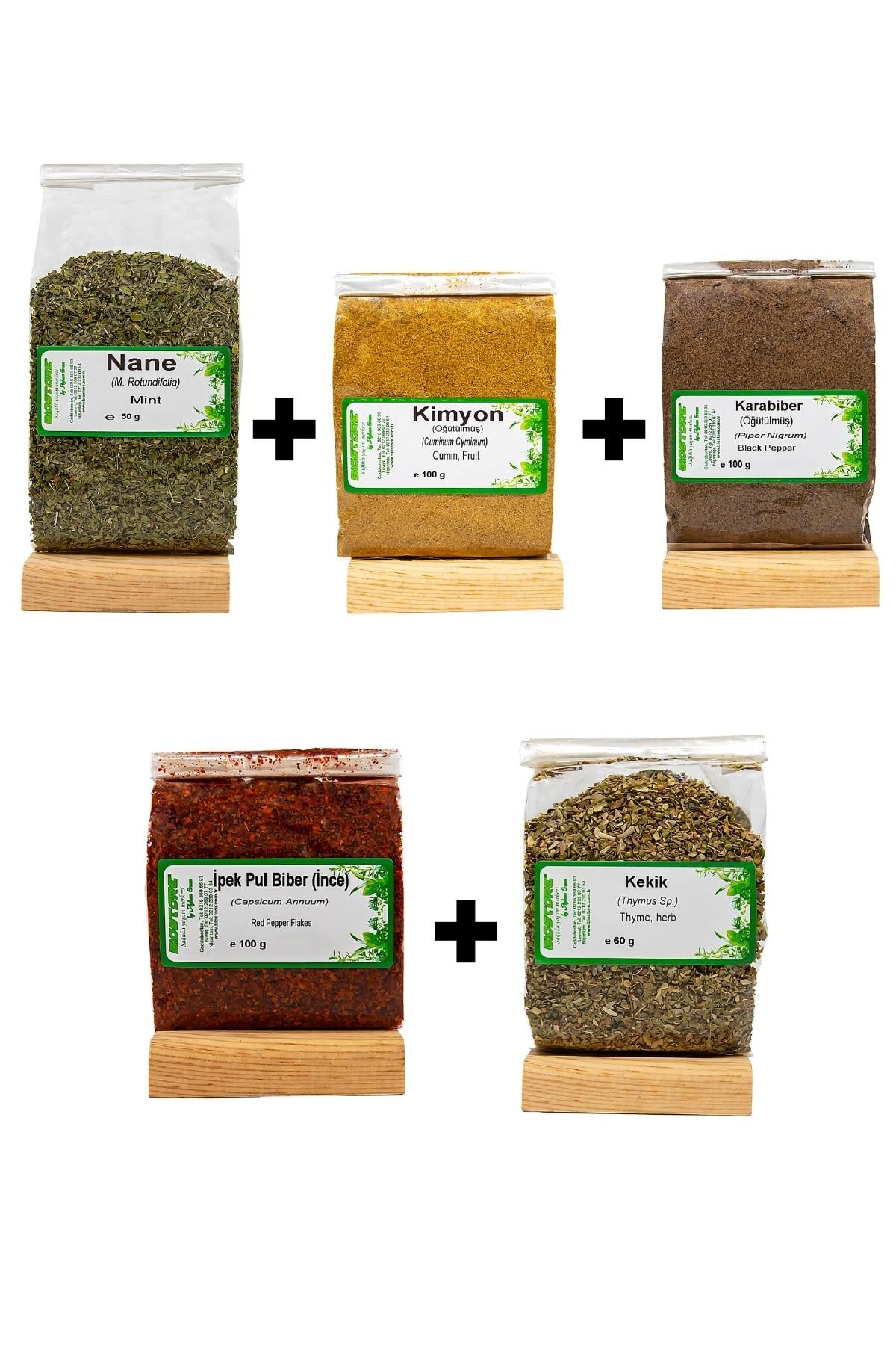 BioStore 5'li Baharat Seti (Karabiber 100 G+Kekik 60 G+İnce İpek Pul Biber 100 G+Nane 50 G+Kimyon 100 G) 
