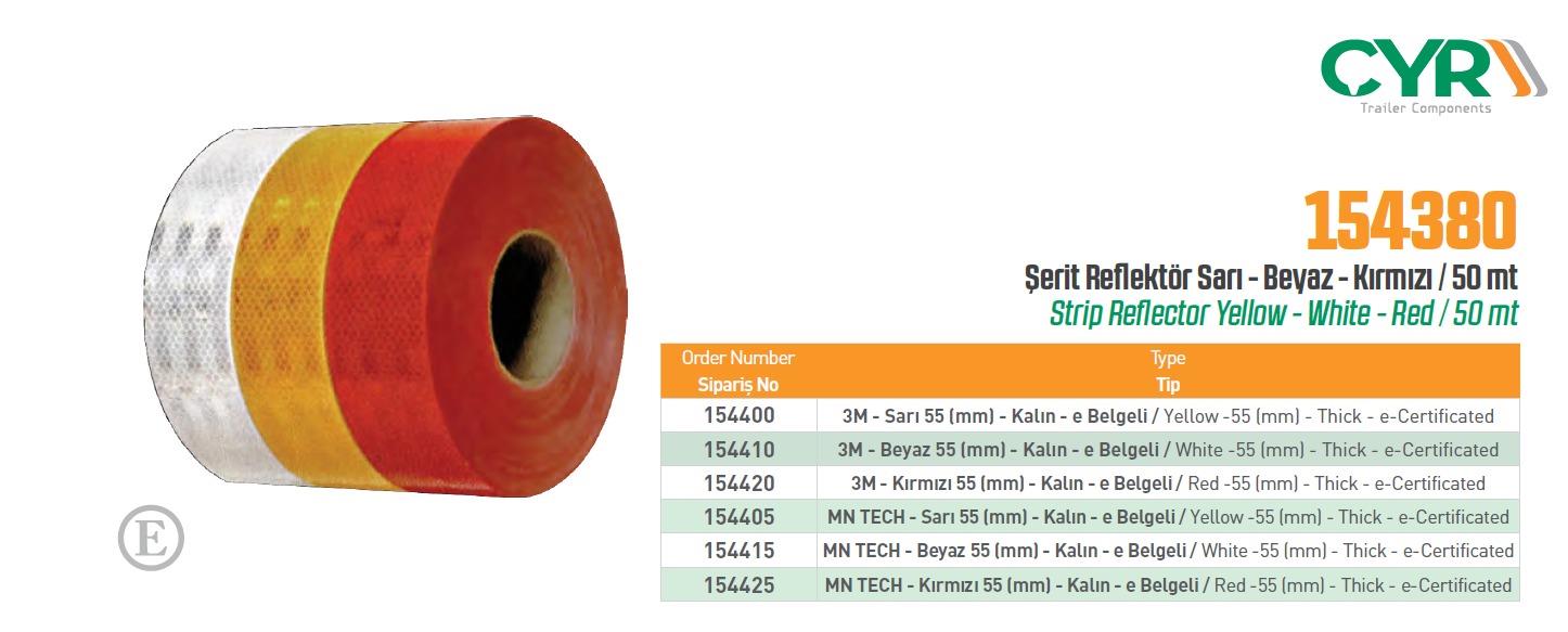 MN TECH MARKA REFLEKTÖR ŞERİT - BEYAZ - 1 METRE ECE 104