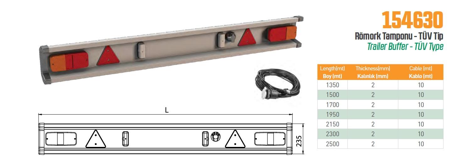 RÖMORK TAMPONU AVRUPA MODEL 170 cm.