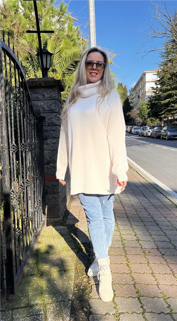 Bej Degaje Yaka uzun Kazak