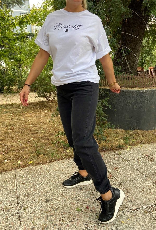 Beli Paçası Lastikli Kot Pantolon