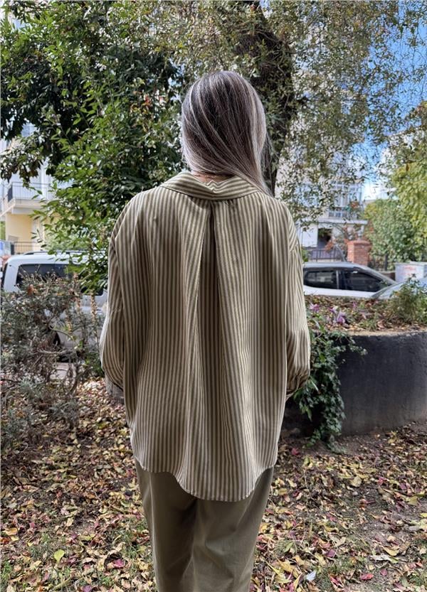 Çizgili Oversize Gömlek