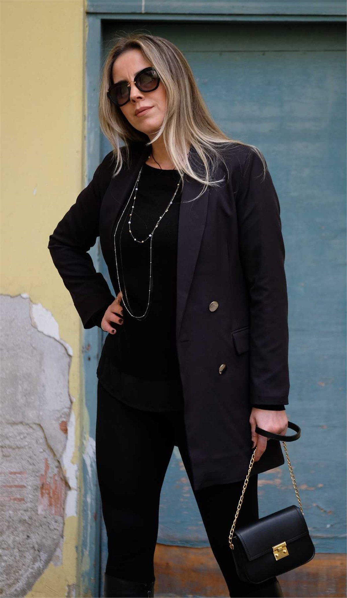 Düğme Detaylı Şal Yaka Blazer Ceket