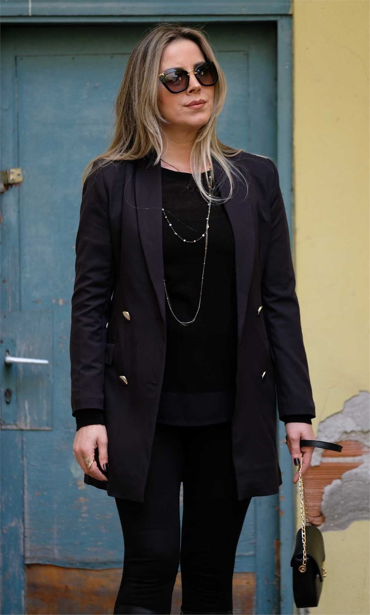 Düğme Detaylı Şal Yaka Blazer Ceket