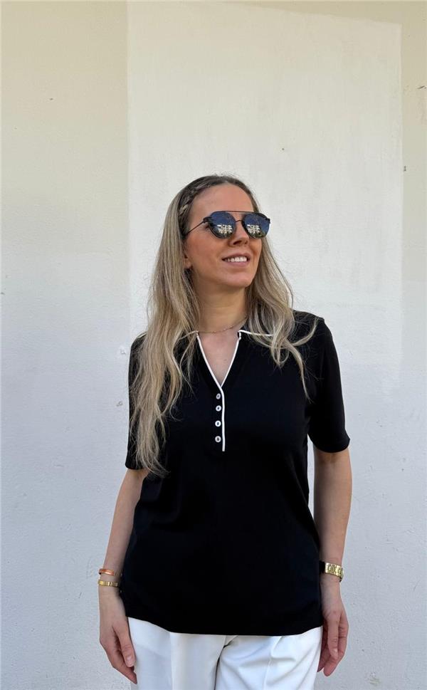 Düğmeli Polo Yaka Triko