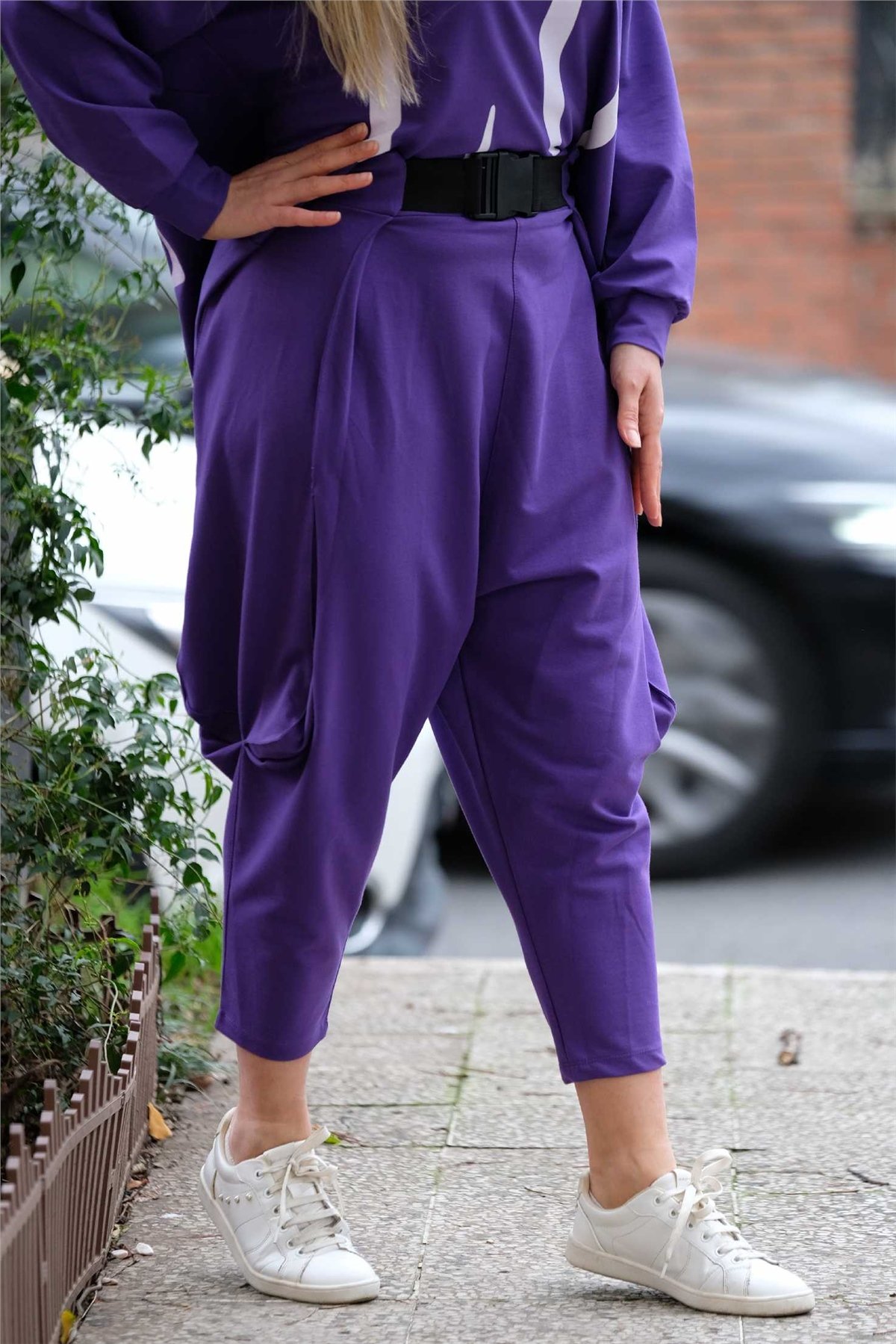 Kemer Detaylı Şalvar Pantolon