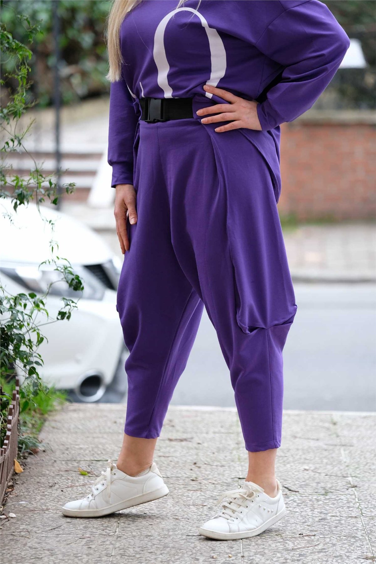 Kemer Detaylı Şalvar Pantolon