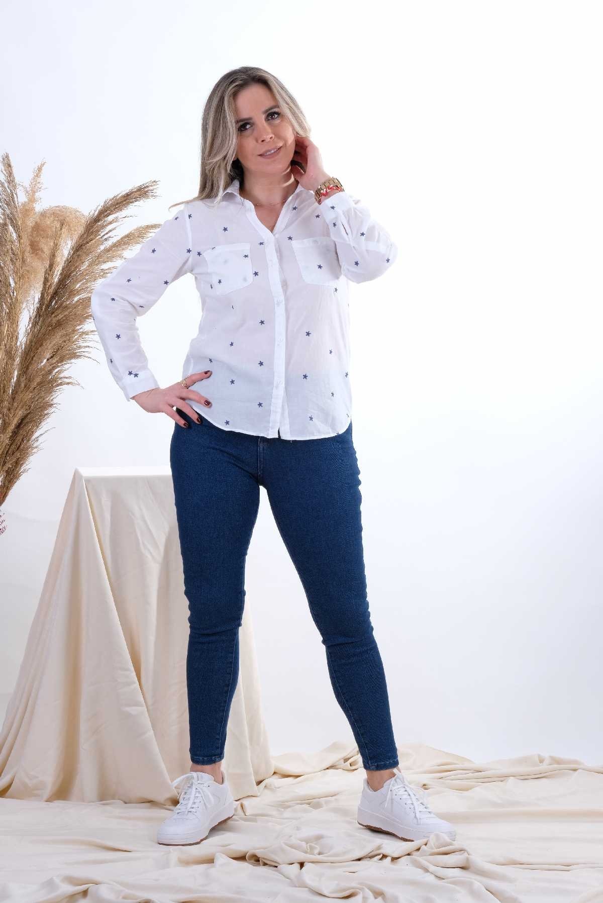 Lacivert Yüksek Bel Likralı Mom Jean