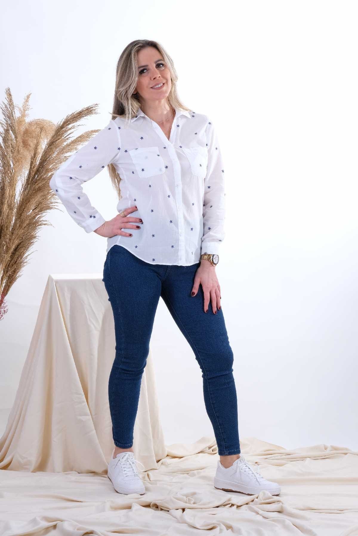 Lacivert Yüksek Bel Likralı Mom Jean