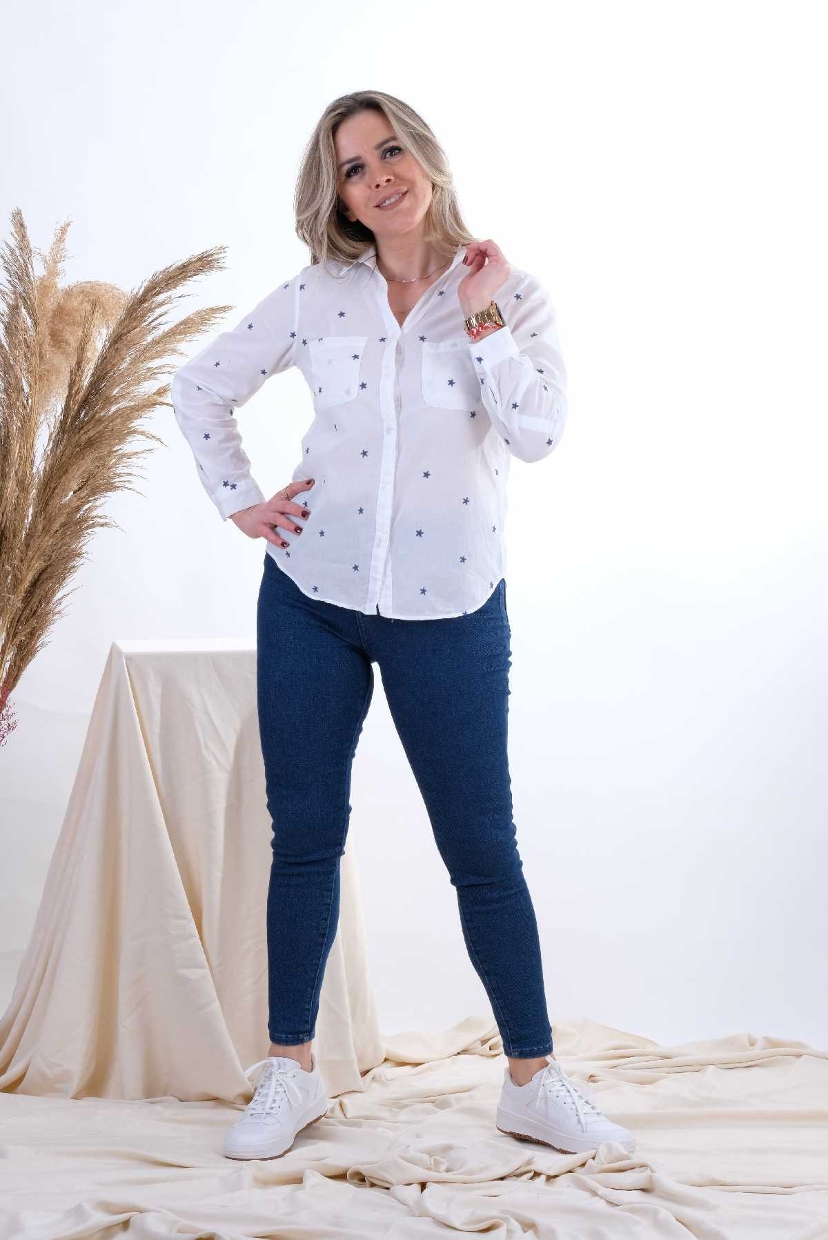 Lacivert Yüksek Bel Likralı Mom Jean