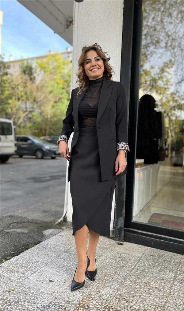 Leopar Astarlı Etek