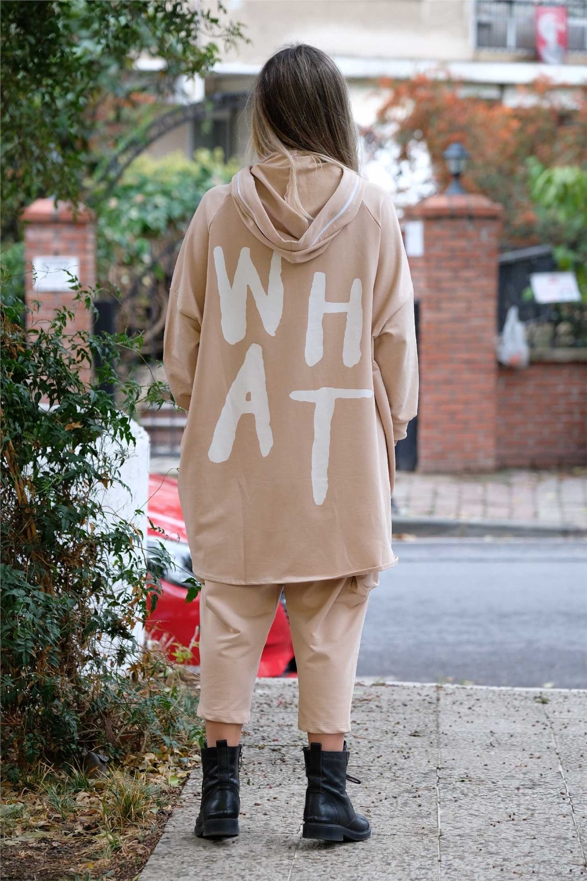 Love Desen Kapüşonlu Sweatshirt