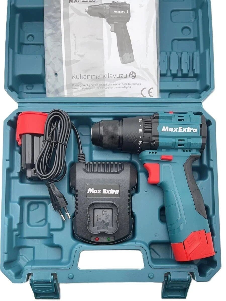 Akülü MatkaplarMAX EXTRA MXP2920 16 V ÇİFT AKÜLÜ 2 AH DARBELİ MATKAP