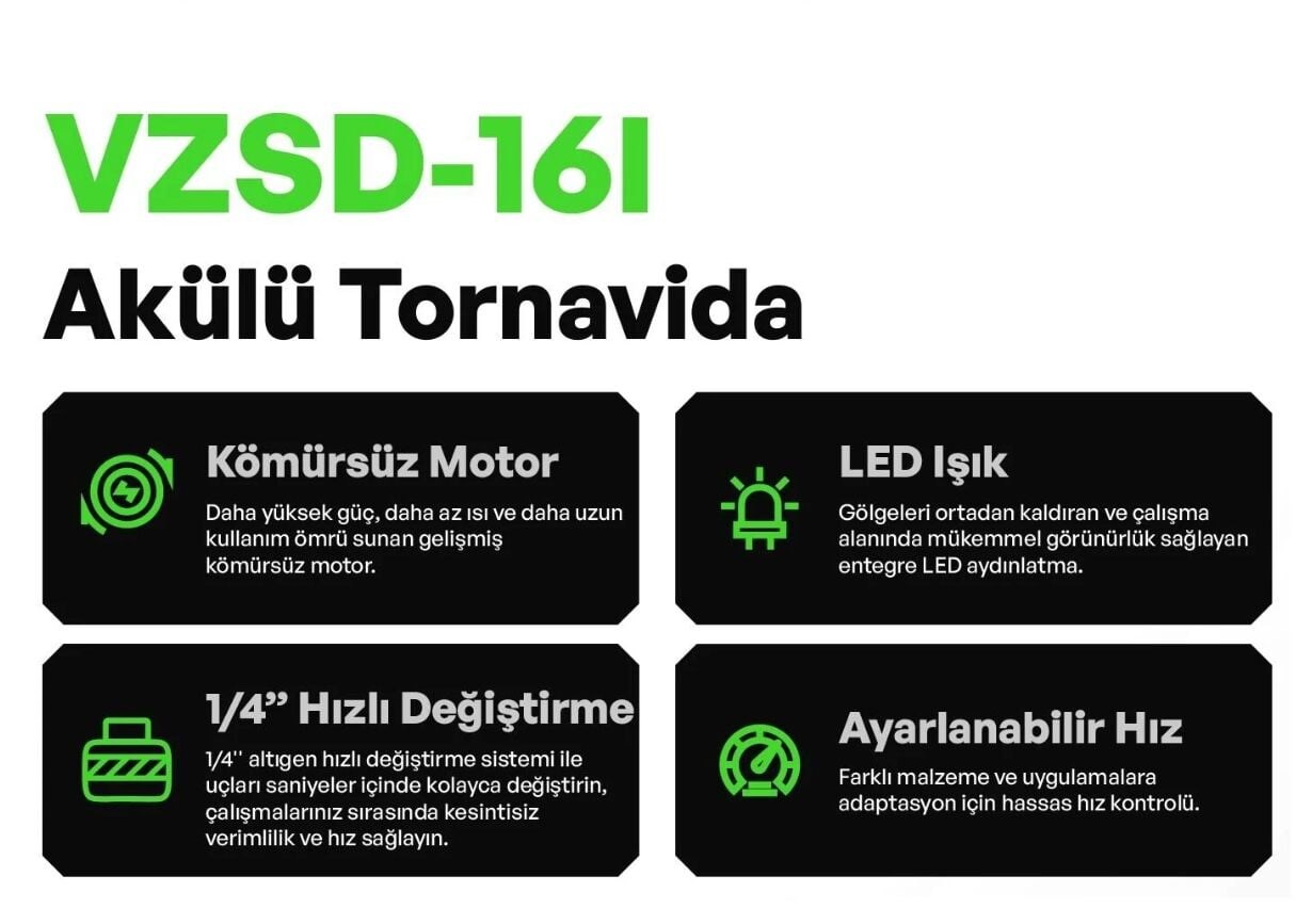 Akülü MatkaplarVOLTZ VZDR-20-I 20 V ÇİFT AKÜLÜ 5 AH DARBELİ MATKAP