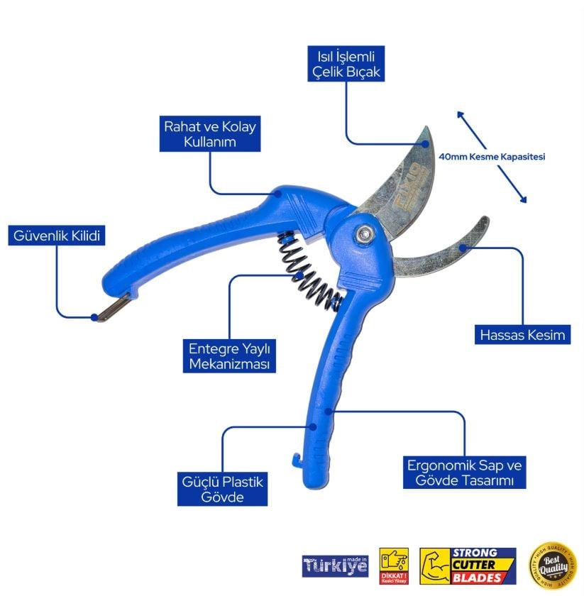 Bağ MakaslarıFIXIO BM0250 BAĞ MAKASI (PLASTİK GÖVDE)