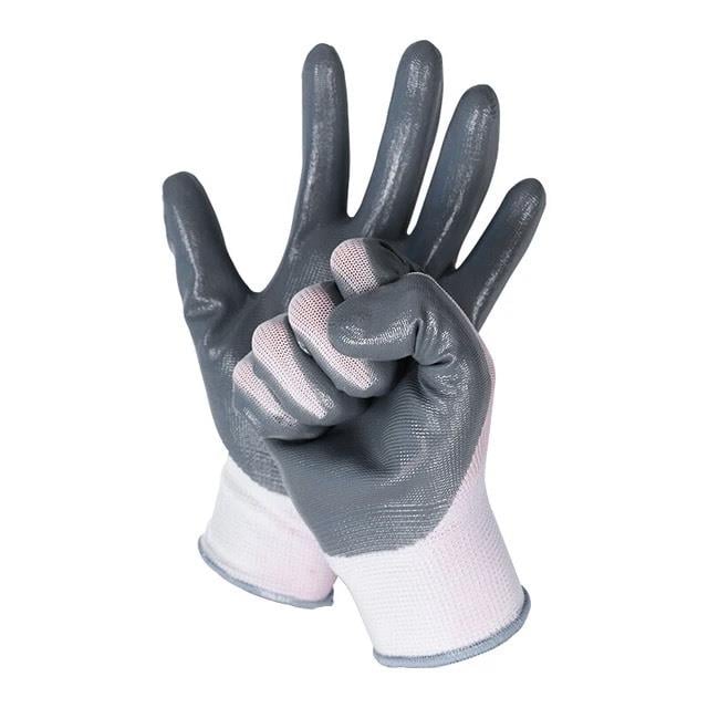 EldivenlerDEMİR SAFETY NİTRİL ELDİVEN GRİ BEYAZ NO:10 - D007