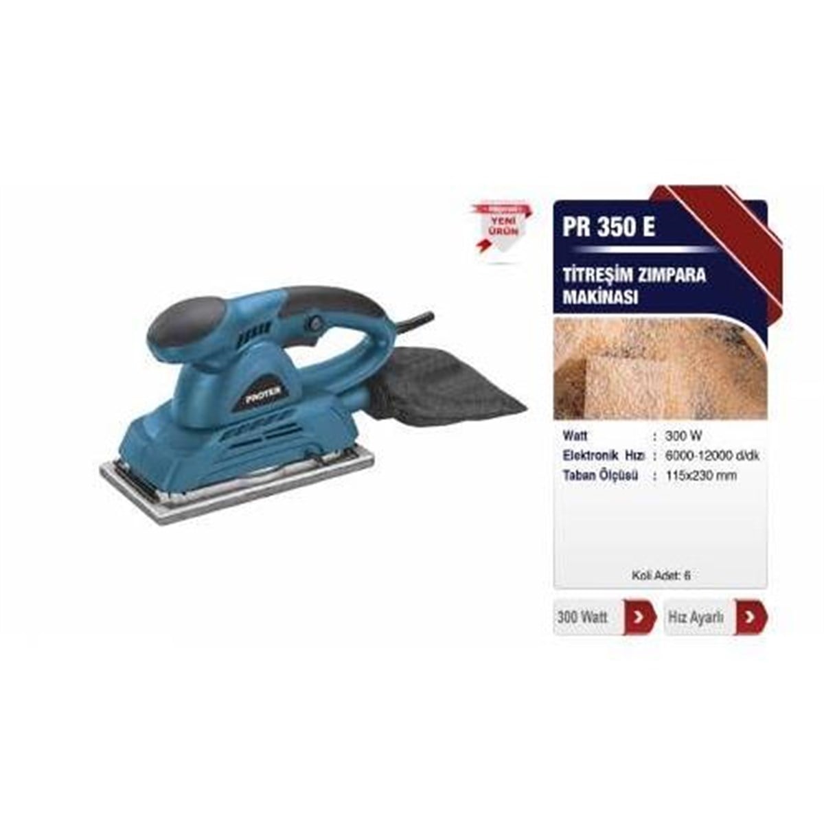 Elektrikli El AletleriPROTER PR 350E TİTREŞİM ZIMPARA MAKİNASI