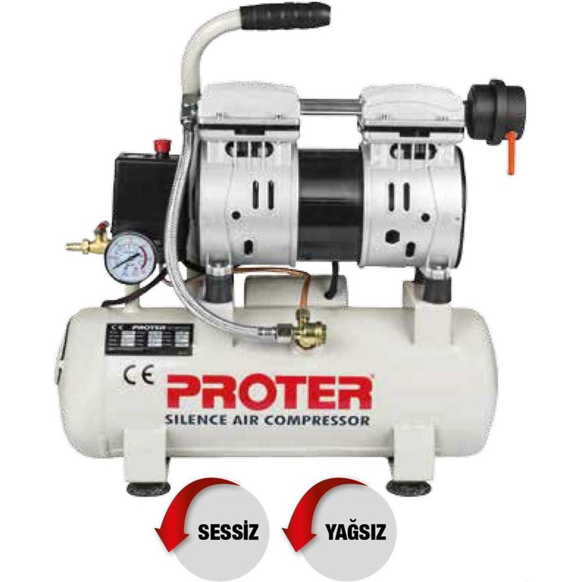 Hava KompresörleriPROTER 9 LT SESSİZ & YAĞSIZ HAVA KOMPRESÖRÜ