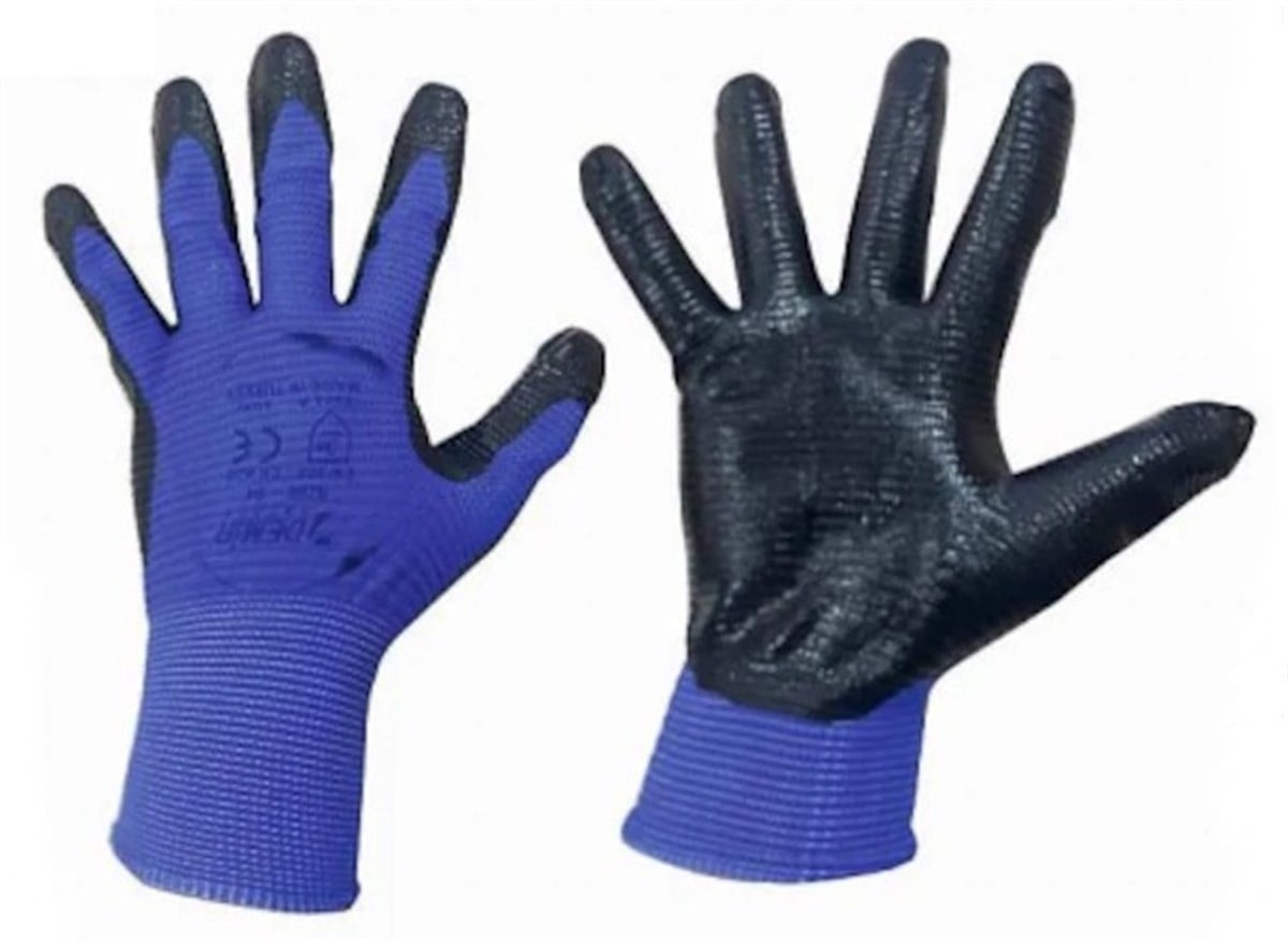 İş GüvenliğiDEMİR SAFETY NZBR-04 NİTRİL ELDİVEN ZEBRA MAVİ