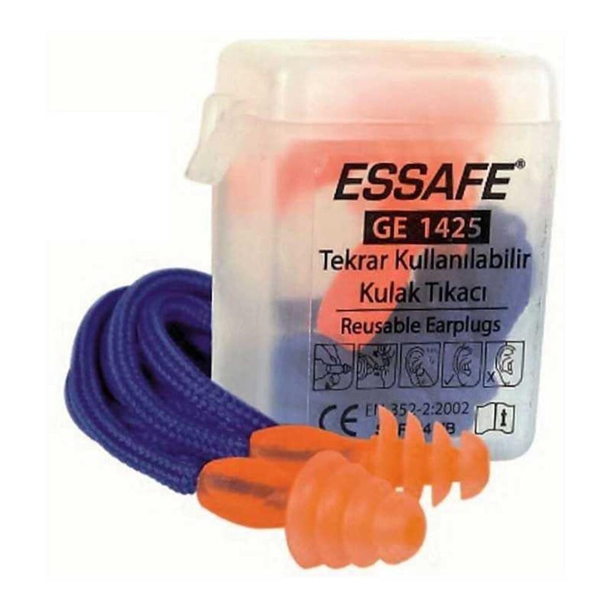 Kulak KoruyucularESSAFE GE-1425 ÇAM TİPİ İPLİ KUTULU KULAK TIKACI