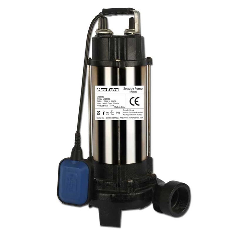 MAX-EXTRA PARÇALAYICI ÇİFT BIÇAKLI MX05980 KİRLİ SU POMPASI