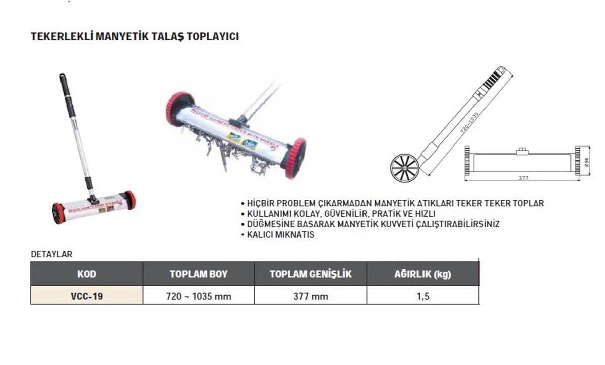 MıknatısSTAND MANYETİK TEKERLERKLİ BULUCU (BIRAKMALI-9 KG KAPASİTE)