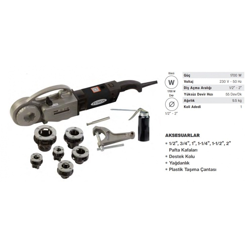Pafta TakımlarıFUSION FSBP200 ELEKTRİKLİ EL TİPİ PAFTA MAKİNESİ 1/2